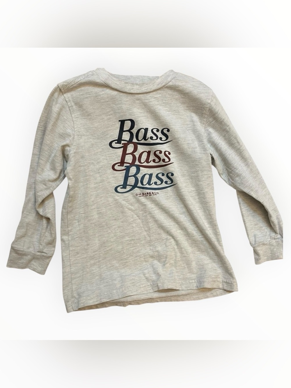 Bass Toddler Long Sleeve Graphic Tee Gray Logo Shirt Size 4T